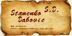 Stamenko Dabović vizit kartica